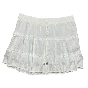 Vintage Y2K Hot Kiss White Tiered Ruffle Skirt Women’s Size XL Cottage
